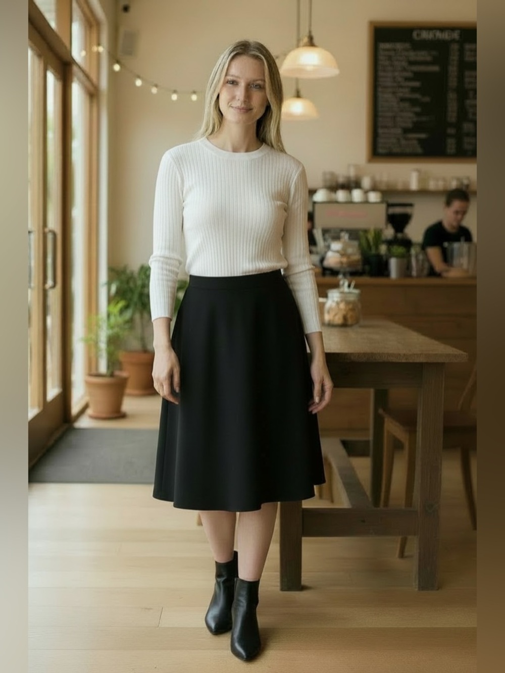 French Connection Womens Black A-line skirt